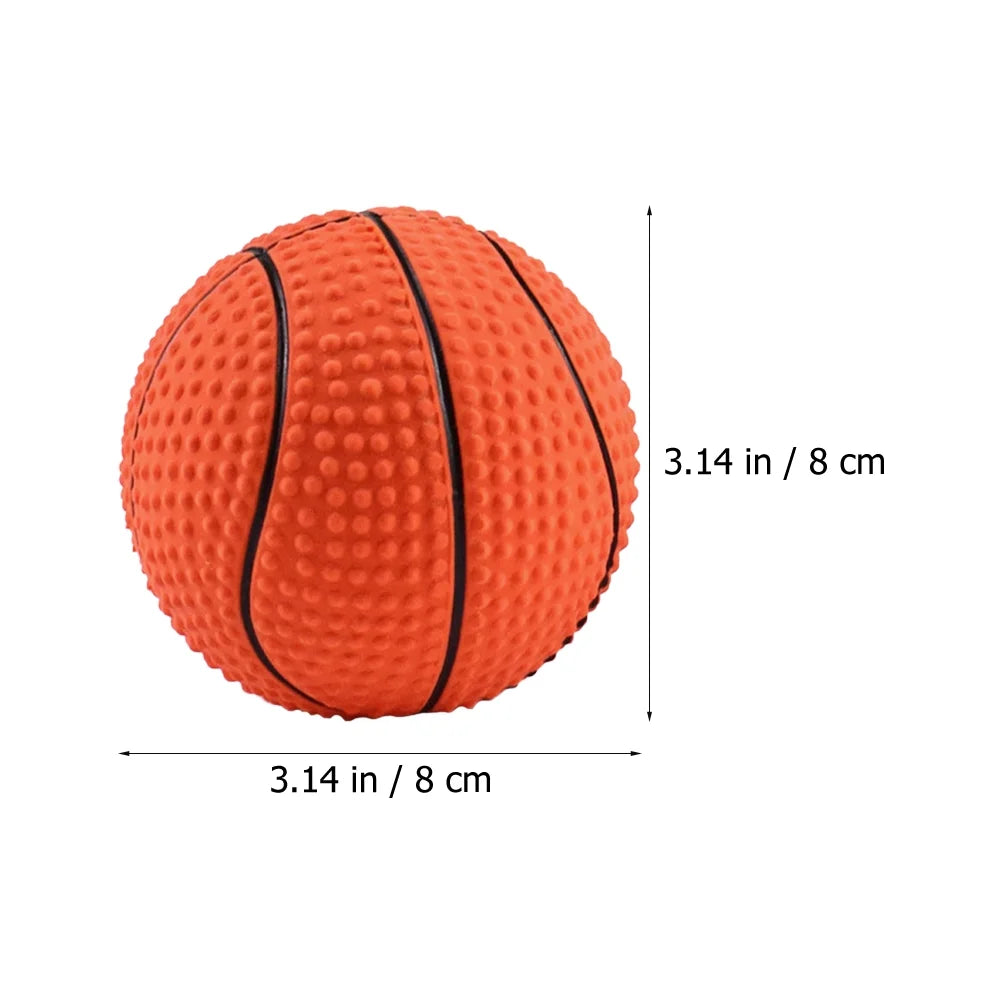 Basketball Shape Dog Chewing Toy Squeaky Dog Toy Pet Interactive Molar Toy