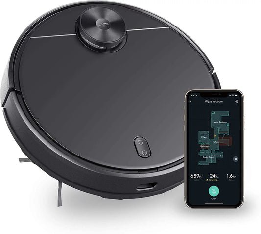 Robot Vacuum with Lidar Room Mapping, 2,100Pa Strong Suction, Straight-Line Movements, Virtual Walls, Ideal for Pet Hair, Hard Floors and Carpets, Wi-Fi Connected Robotic Vacuum & Self-Charging