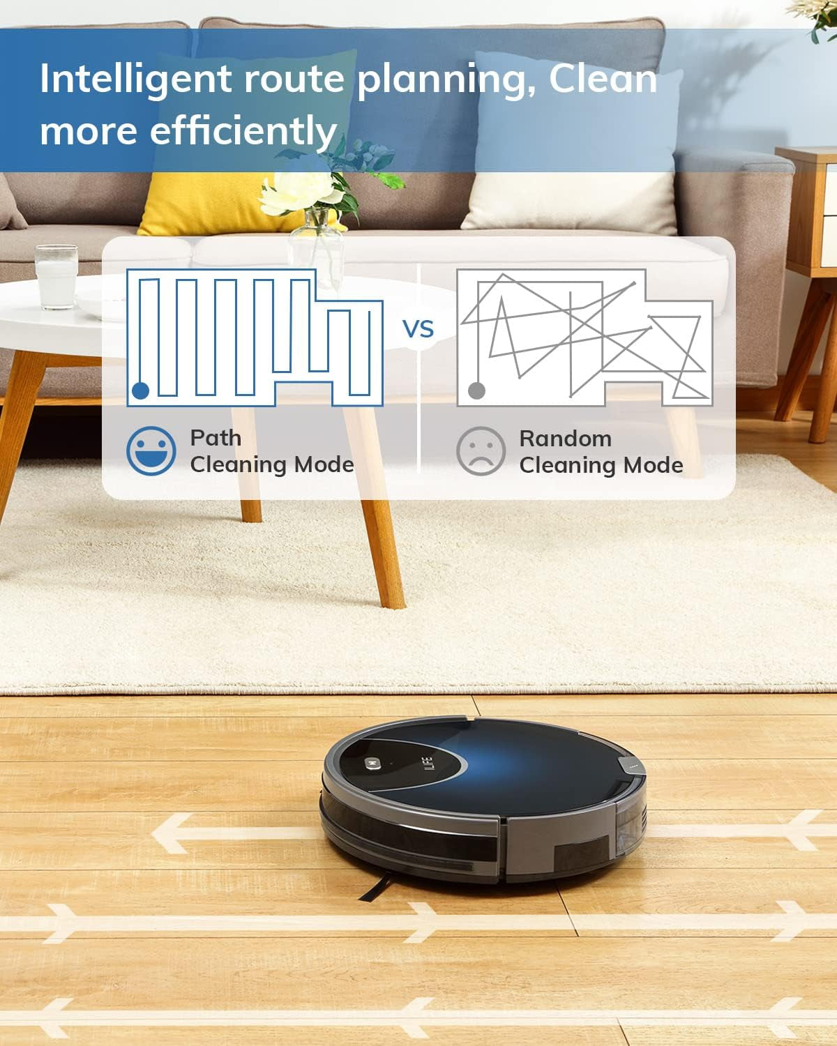 V80 Max Mopping Robot Vacuum and Mop Combo - 2000Pa Suction Wi-Fi Automatic Vacuum Cleaner Robot Works with Alexa - 750Ml Dustbin Robotic Vacuum Cleaner for Pet Hair Hardwood Floors Carpet