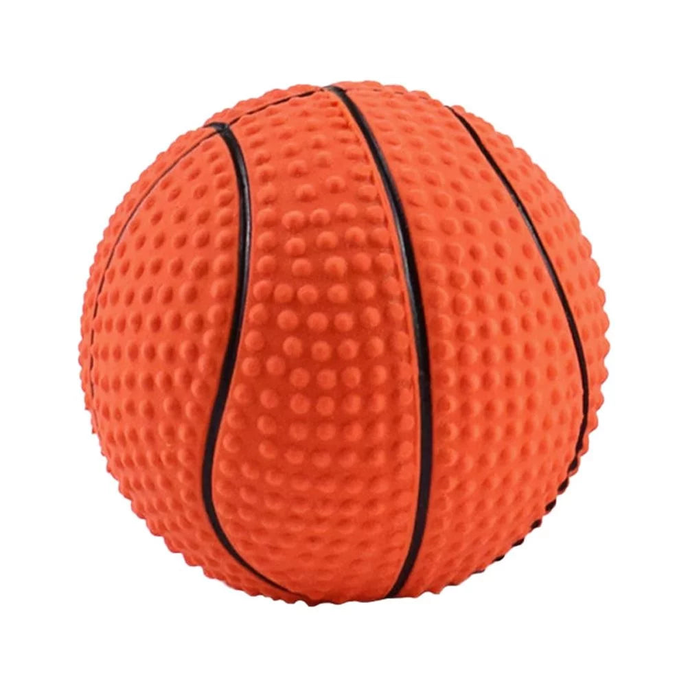 Basketball Shape Dog Chewing Toy Squeaky Dog Toy Pet Interactive Molar Toy