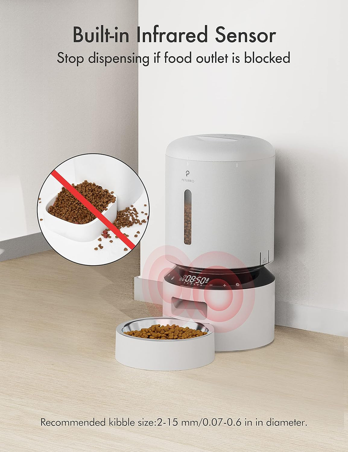 Automatic Cat Feeder with Camera, 1080P HD Video with Night Vision, 5G Wifi Pet Feeder with 2-Way Audio, Low Food & Blockage Sensor, Motion & Sound Alerts for Cat & Dog Single Tray