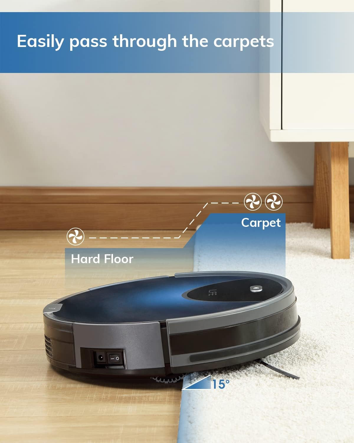 V80 Max Mopping Robot Vacuum and Mop Combo - 2000Pa Suction Wi-Fi Automatic Vacuum Cleaner Robot Works with Alexa - 750Ml Dustbin Robotic Vacuum Cleaner for Pet Hair Hardwood Floors Carpet