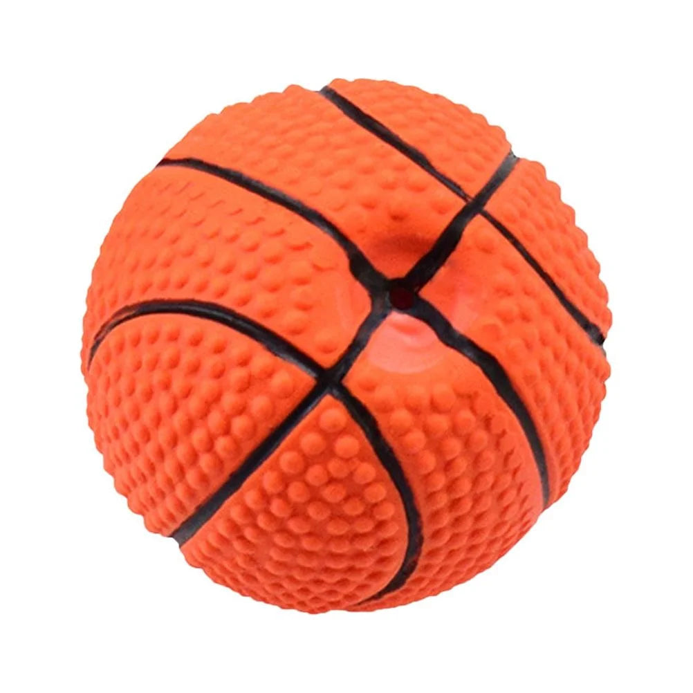 Basketball Shape Dog Chewing Toy Squeaky Dog Toy Pet Interactive Molar Toy