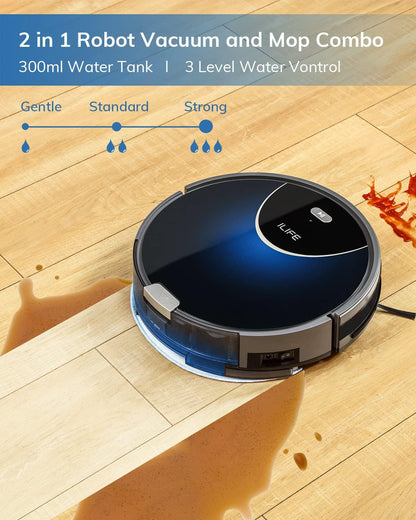 V80 Max Mopping Robot Vacuum and Mop Combo - 2000Pa Suction Wi-Fi Automatic Vacuum Cleaner Robot Works with Alexa - 750Ml Dustbin Robotic Vacuum Cleaner for Pet Hair Hardwood Floors Carpet